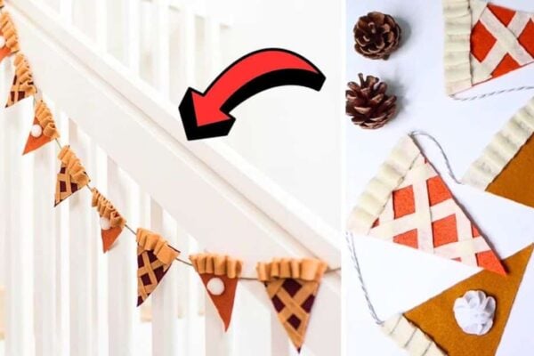 a DIY Fall Pie Garland Décor, homemade and freshly served