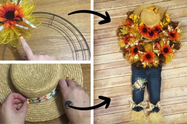 Finished a DIY Fall Scarecrow Wreath, a completed DIY project