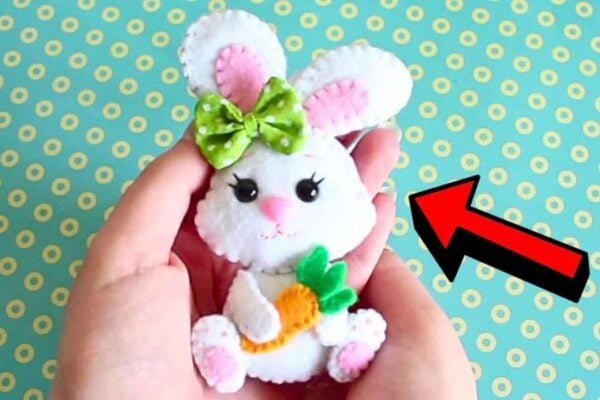Finished a Cute DIY Felt Easter Bunny, a completed DIY project