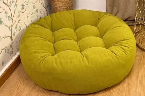Finished Easy DIY Floor Pouf Cushion Sewing, a completed DIY project