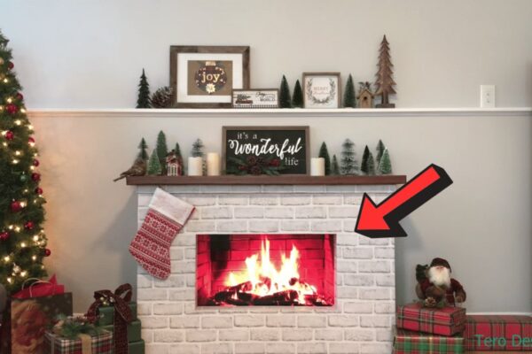 Finished Easy DIY Foam Board Fireplace, a completed DIY project