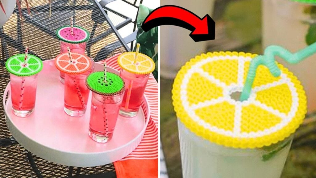 Easy DIY Fuse Bead Drink Cover, homemade and freshly served
