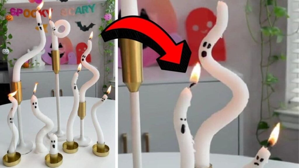 Finished Super Easy DIY Ghost Candle, a completed DIY project