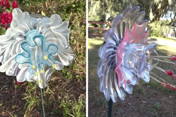 Finished Easy DIY Upcycled Glassware Garden Flower, a completed DIY project