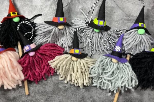 Finished Easy DIY Gnome Witches, a completed DIY project