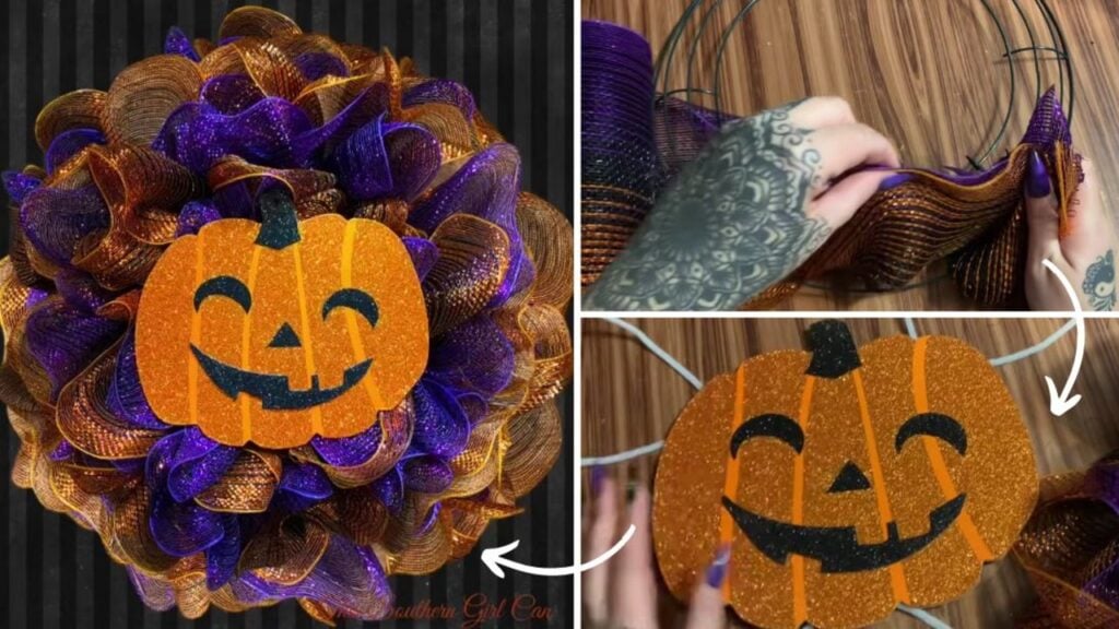Finished Easiest DIY Halloween Pull-Through Wreath, a completed DIY project