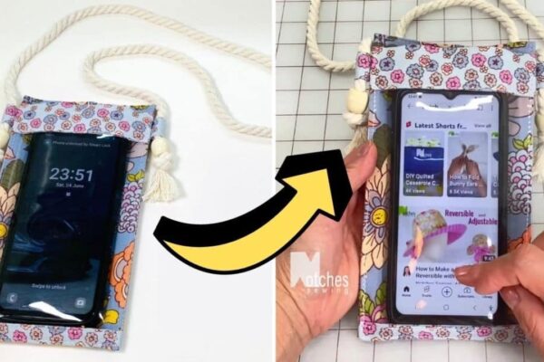 Finished a DIY Handmade Clear Phone Sling Pouch, a completed DIY project