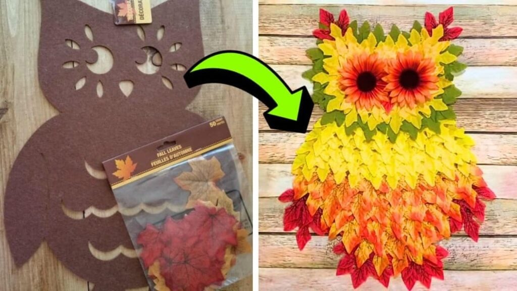 Finished Easy DIY Hanging Leaf Owl, a completed DIY project