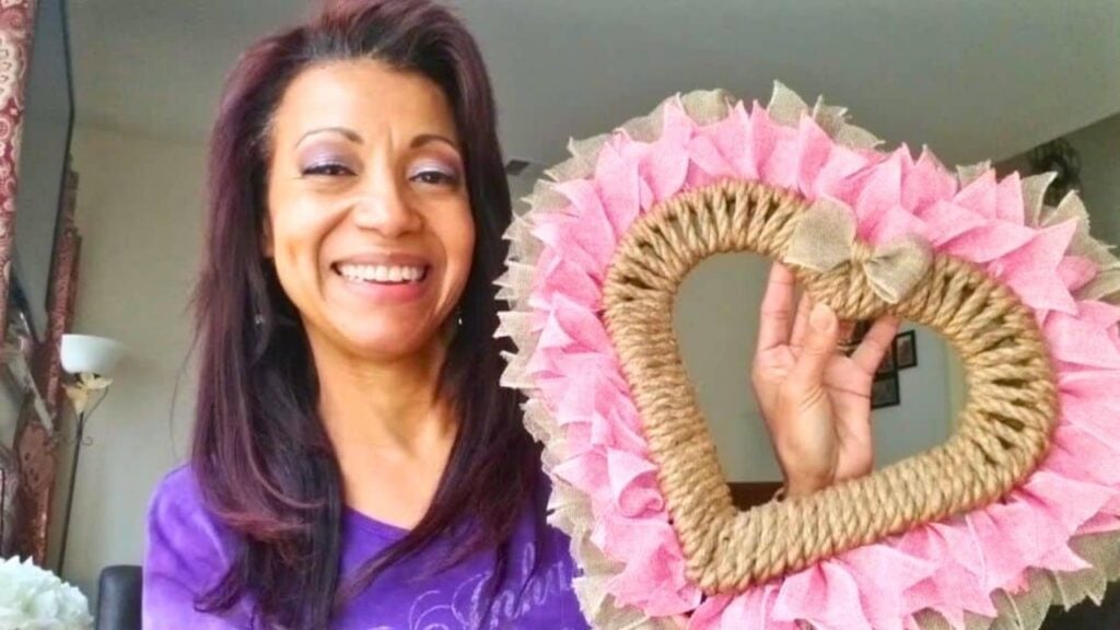 Finished a DIY Farmhouse Heart Wreath, a completed DIY project