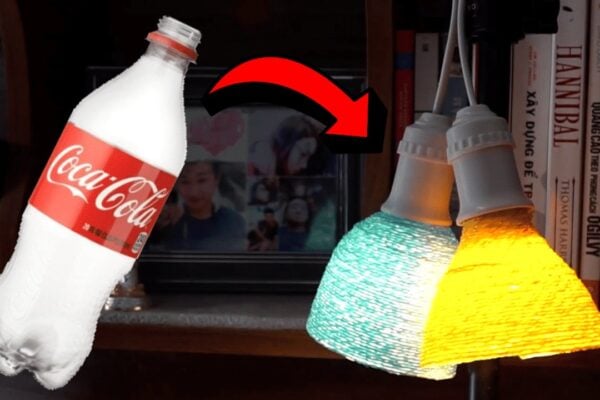 Finished Easy DIY Lampshade Using Plastic Bottles, a completed DIY project