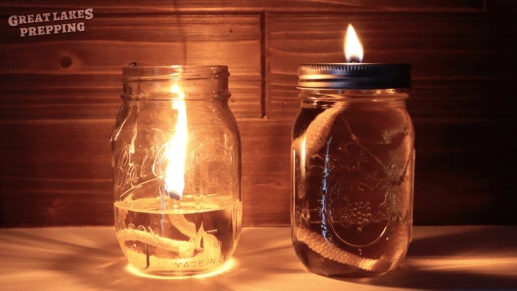 Finished Easy DIY Mason Jar Oil Lamps, a completed DIY project