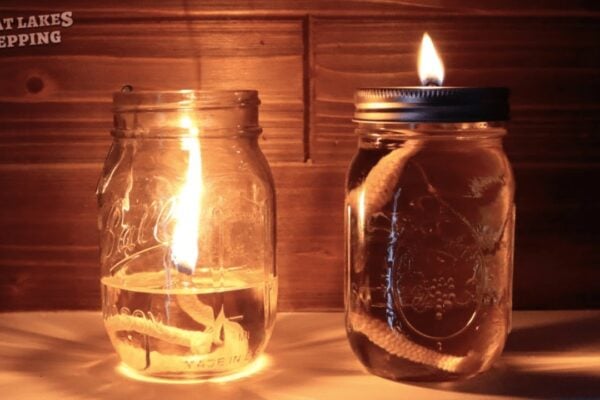 Finished Easy DIY Mason Jar Oil Lamps, a completed DIY project