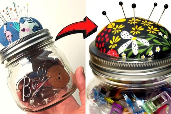 Finished Easy Recycled DIY Sewing Kit & Pincushion, a completed DIY project