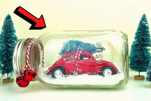 Finished Easy DIY Mason Jar Snow Globe | Last-Minute Gift, a completed DIY project