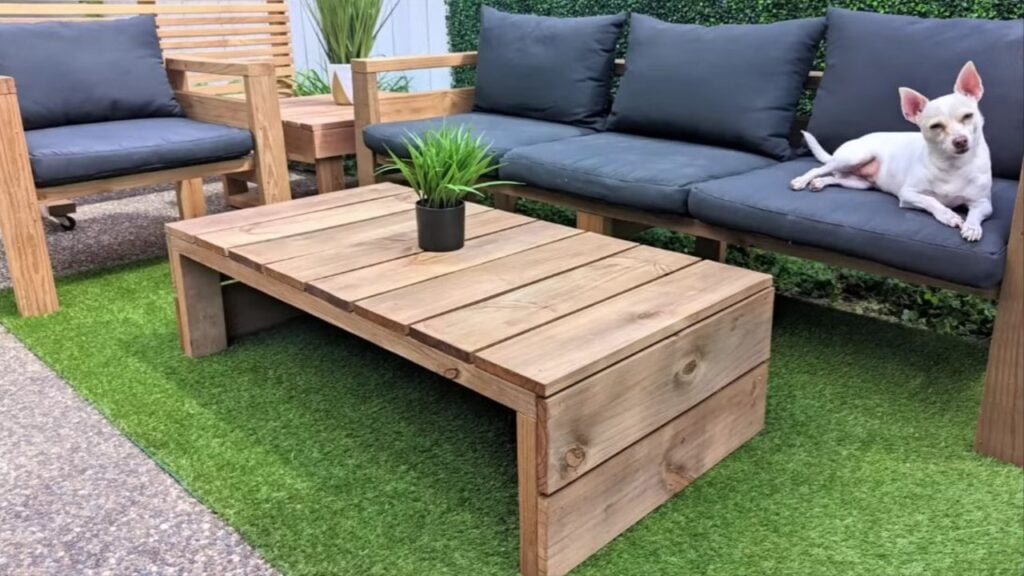Finished How to Build a $50 Modern Patio Coffee Table, a completed DIY project