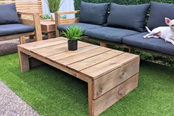 Finished How to Build a $50 Modern Patio Coffee Table, a completed DIY project
