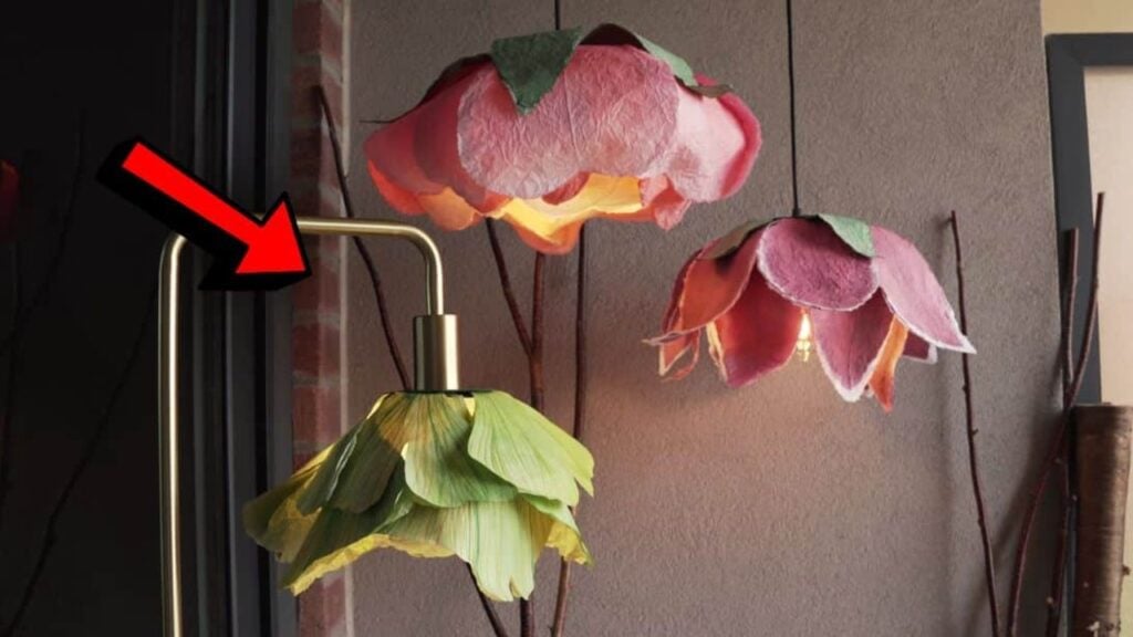 Finished Easy DIY Paper Flower Lampshade, a completed DIY project