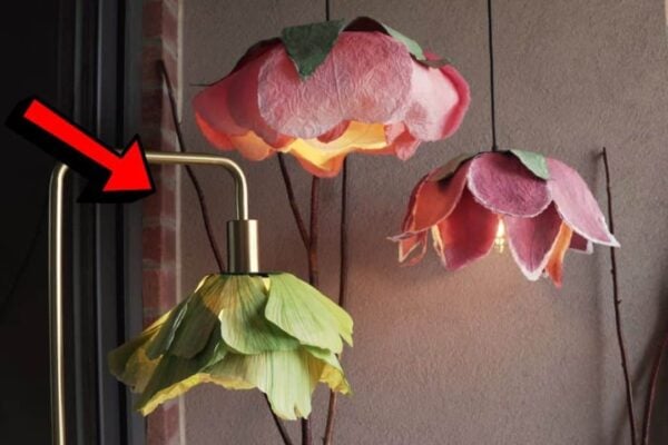 Finished Easy DIY Paper Flower Lampshade, a completed DIY project