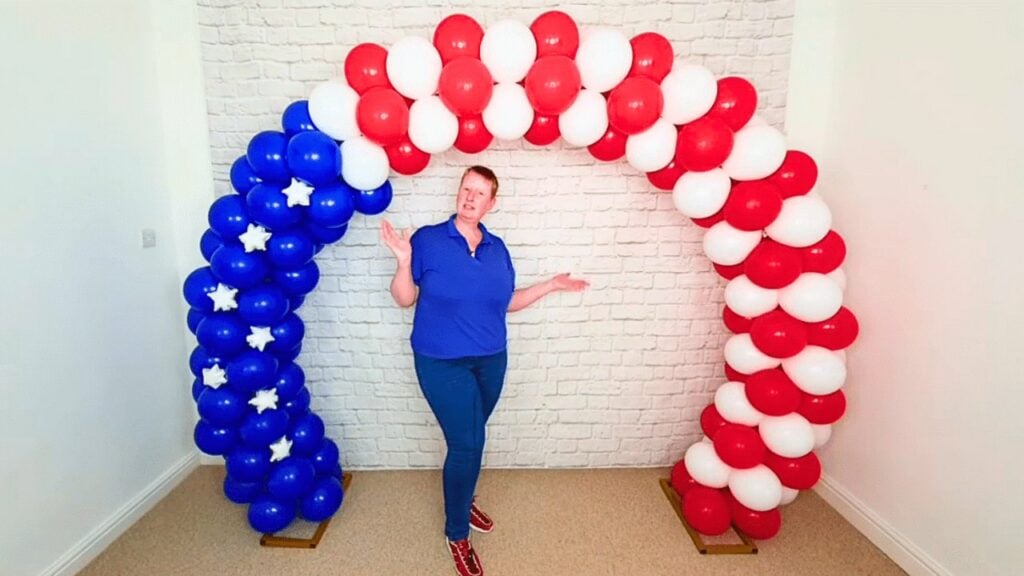 Finished Easy DIY 4th of July Balloon Arch Decor, a completed DIY project