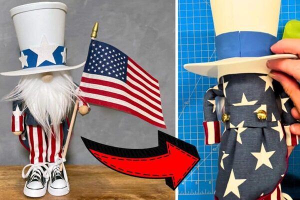 Finished Easy DIY Patriotic Gnome, a completed DIY project