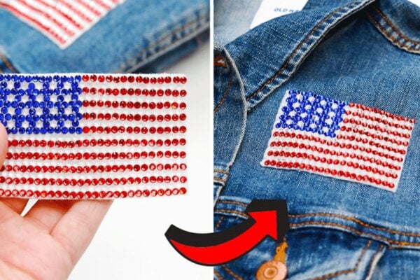 Finished Easy DIY American Flag Rhinestone Patch, a completed DIY project