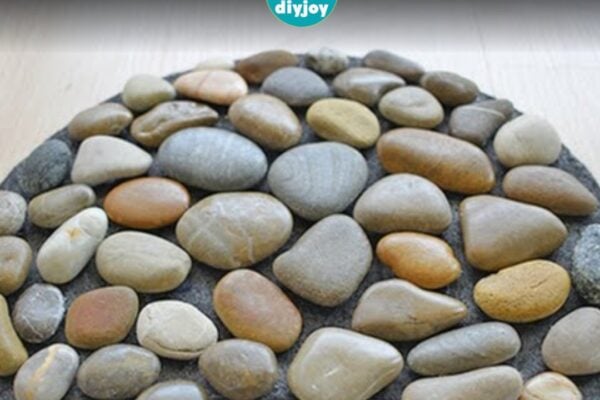 Finished Easy DIY Pebble Coasters, a completed DIY project
