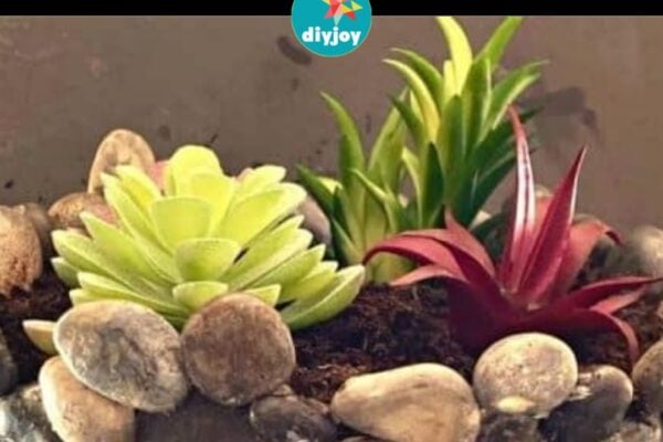 Finished Easy DIY Pebble Pot, a completed DIY project