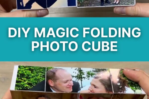Finished Inexpensive Magic Folding Photo Cube Gift, a completed DIY project