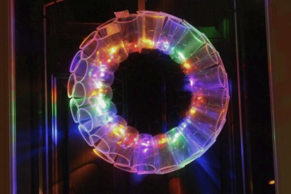 Finished Easy DIY Plastic Cup LED Wreath, a completed DIY project