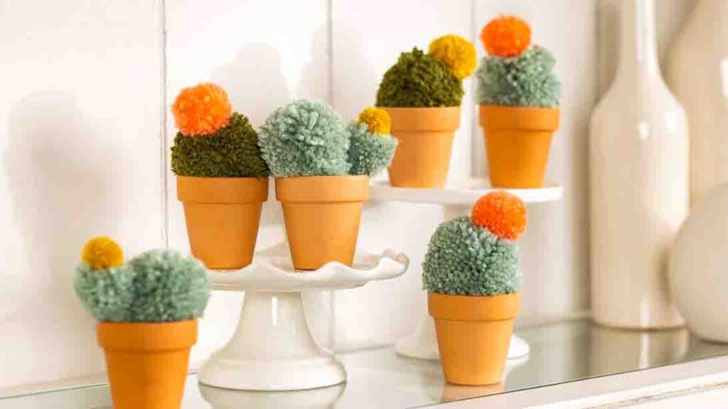 Finished Easy DIY Pom Pom Cactus, a completed DIY project