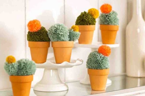 Finished Easy DIY Pom Pom Cactus, a completed DIY project