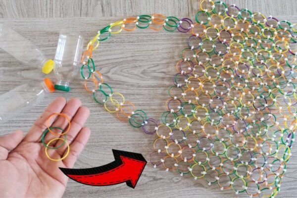 Finished DIY Recycled Handbag Using Old Plastic Bottles, a completed DIY project