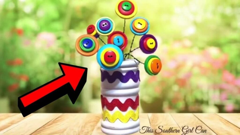 Finished a DIY Button Flower Bouquet, a completed DIY project