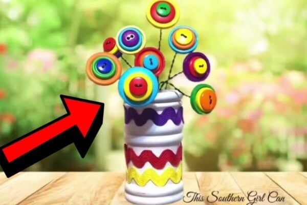 Finished a DIY Button Flower Bouquet, a completed DIY project