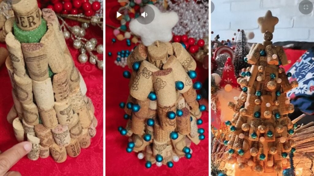 Easy DIY Wine Cork Christmas Tree, homemade and freshly served
