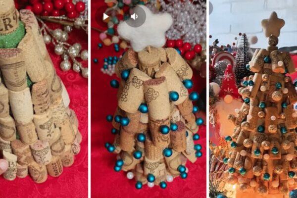 Easy DIY Wine Cork Christmas Tree, homemade and freshly served