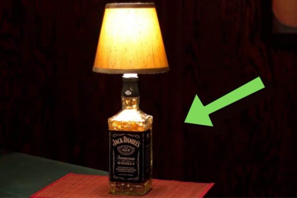 Finished Easy DIY Repurposed Bottle Lamp, a completed DIY project