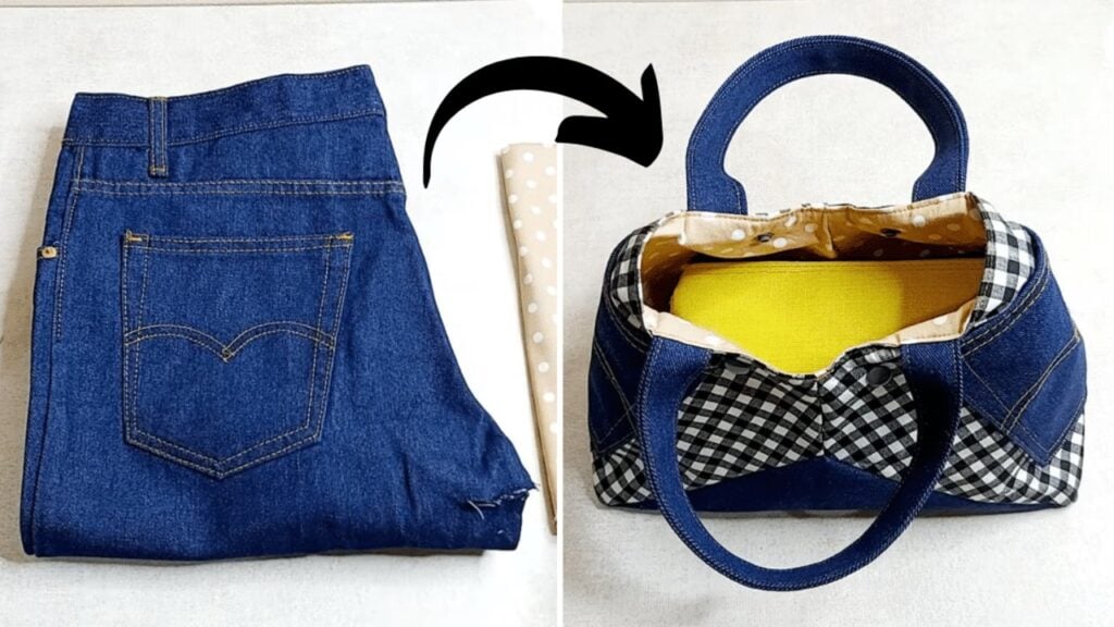 Finished a Bag From Old Denim Jeans, a completed DIY project