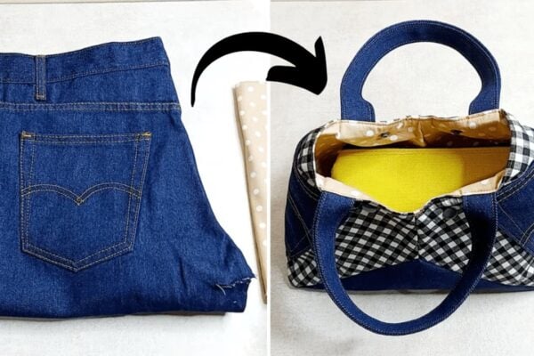 Finished a Bag From Old Denim Jeans, a completed DIY project