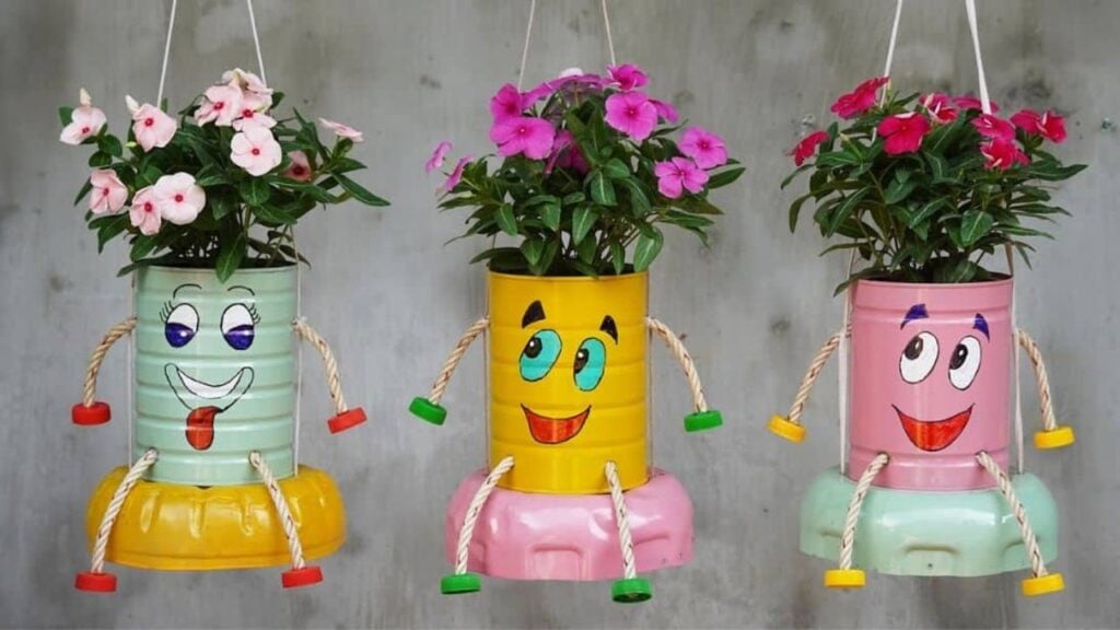 Finished a DIY Repurposed Tin Can Planter, a completed DIY project