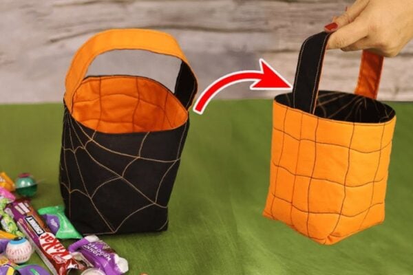 Finished Easy DIY Reversible Trick or Treat Bag, a completed DIY project