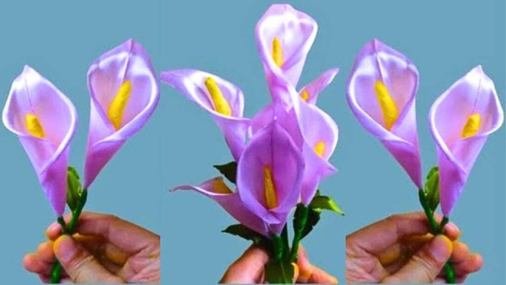 Finished a DIY Lily Flower Using Satin Ribbon, a completed DIY project