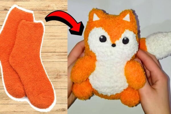 Finished a DIY Fox Plush Using an Old Sock, a completed DIY project