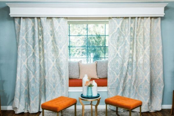Finished Easy DIY Stenciled Drapes, a completed DIY project
