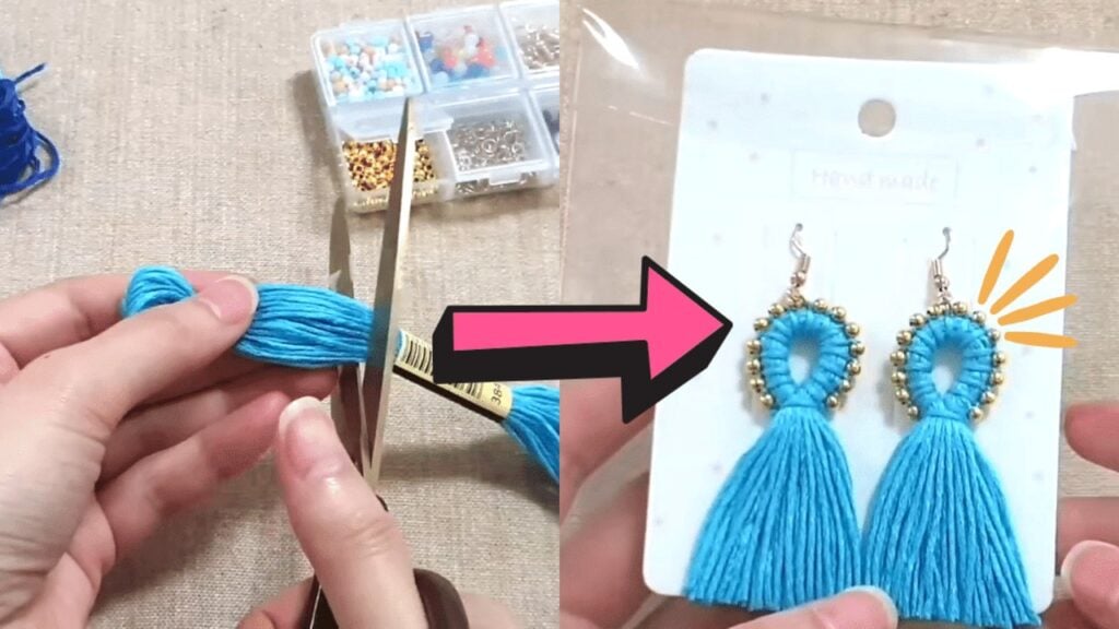 Finished Easy DIY Tassel Earrings, a completed DIY project