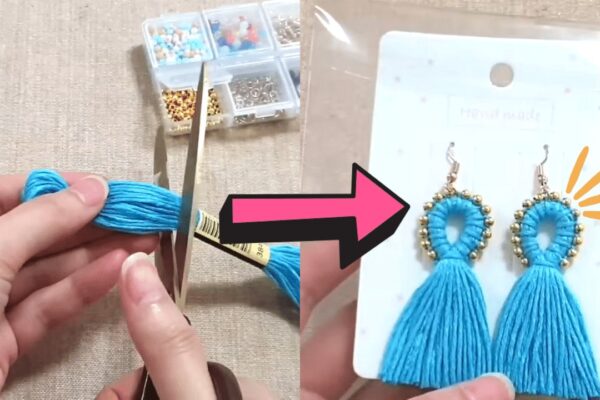 Finished Easy DIY Tassel Earrings, a completed DIY project