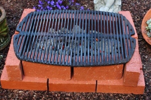 Finished Easy DIY Temporary Brick Hibachi Grill, a completed DIY project