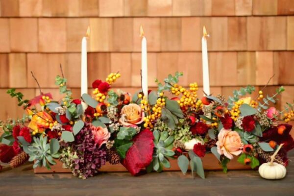 Easy DIY Thanksgiving Centerpiece, homemade and freshly served