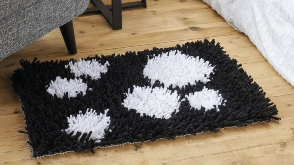Finished How to Repurpose an Old T-Shirt Into a Rug, a completed DIY project
