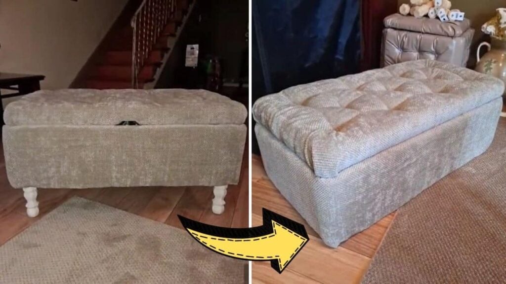 Finished Easy DIY Tufted Storage Bench, a completed DIY project